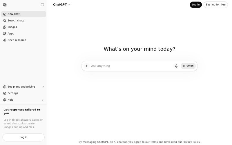 ChatGPT AI chat homepage interface - ai tools learning japanese japan