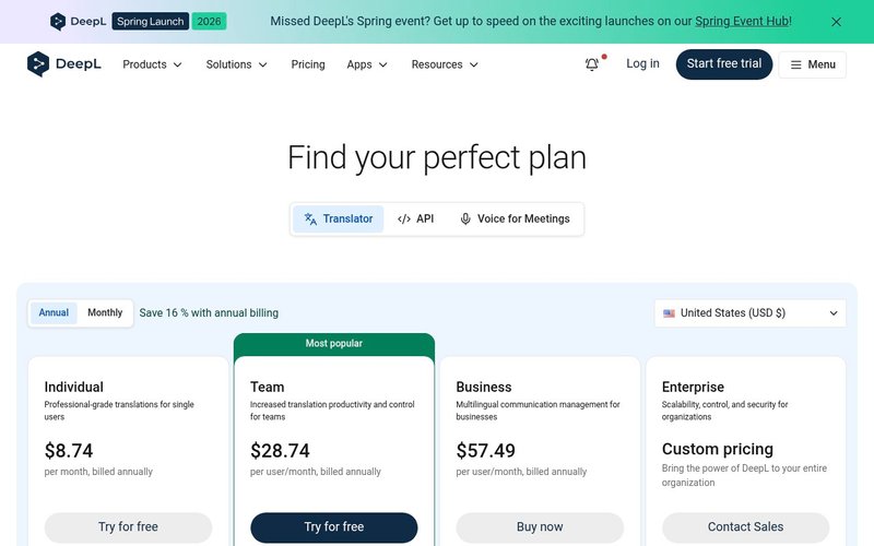 DeepL pricing plans page - deepl vs chatgpt japanese japan