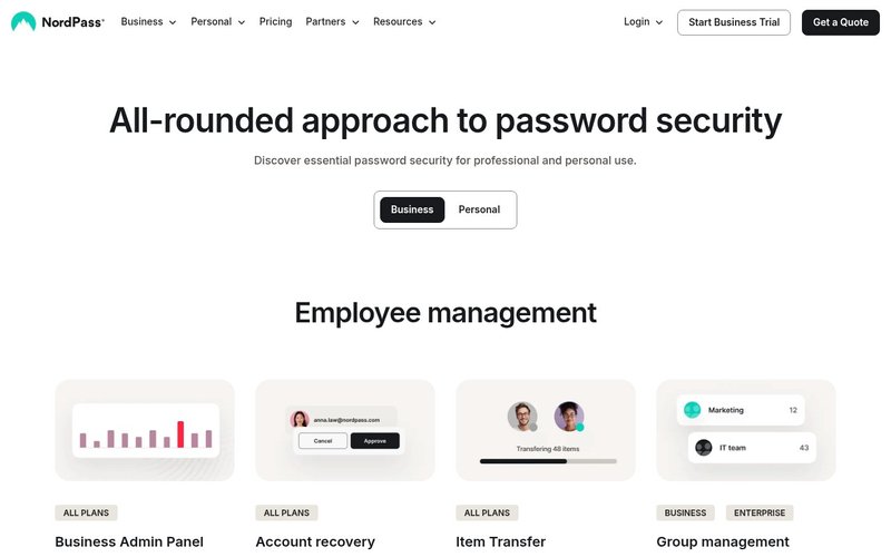 NordPass features overview page - nordpass review japan