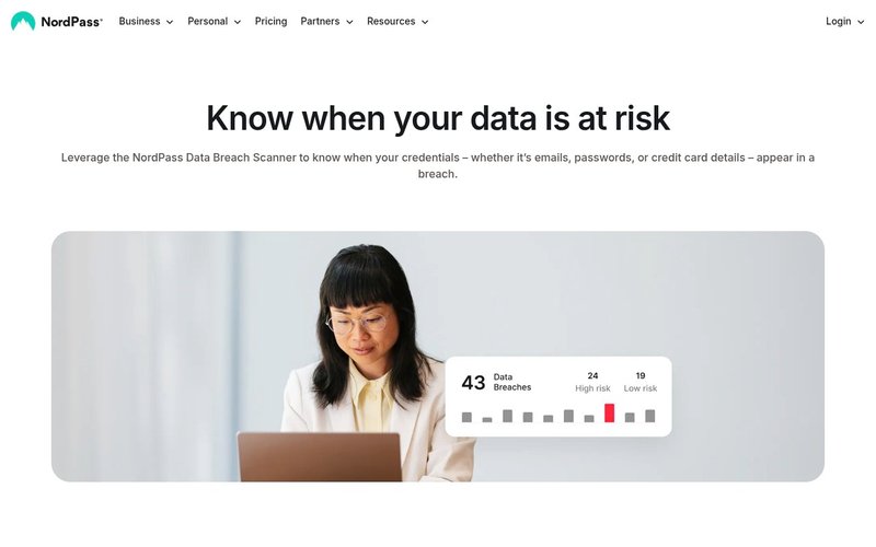 NordPass data breach scanner feature - nordpass review japan