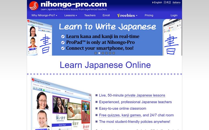 Nihongo-Pro certified Japanese teachers homepage - best online japanese tutor japan