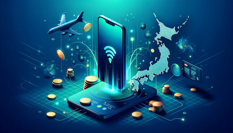 Budget travel eSIM concept illustration — Jetpac for Japan