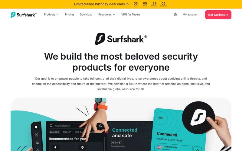 Surfshark about us company overview page - surfshark vpn japan review