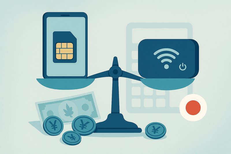 Cost comparison of eSIM versus pocket WiFi for a Japan trip