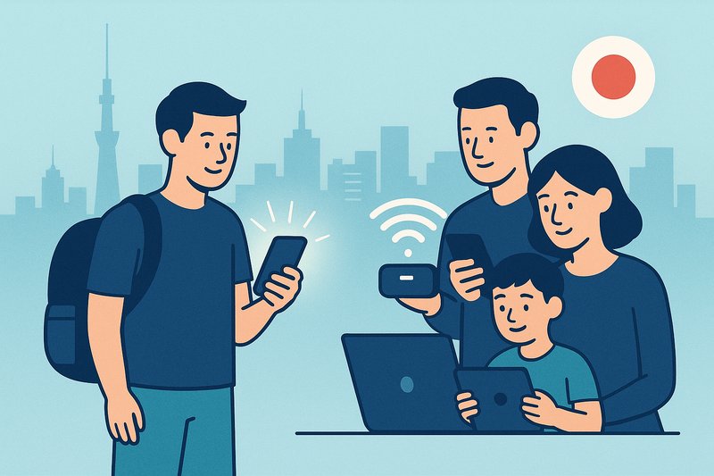 Choosing between eSIM and pocket WiFi for Japan based on travelers and devices
