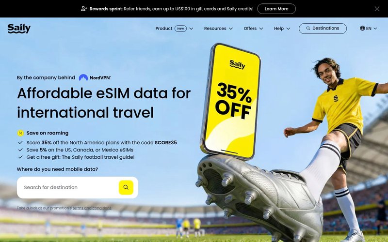 Saily eSIM homepage - airalo vs saily vs holafly japan